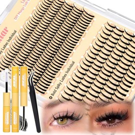 Calphidar Eyelash Clusters Lash Clusters Wispy Individual Lashes 476PCS D-curly Lash Extension 10-16MM Natural Lashes Clusters DIY Cluster Eyelash Extensions for Beginners:_A-Spikes Lash Clusters