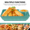 Housoutil 4PCS Dumpling Plates with Sauce Holder, Plastic Chips Dip