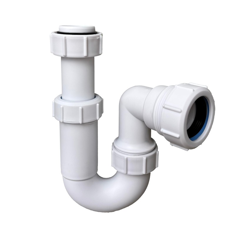 Universal Adjustable Swivel P Trap with Anti-Slip Ring, Telescopic Sink