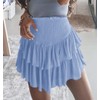 Meikulo - Minifalda corta de verano con volantes fruncidos para