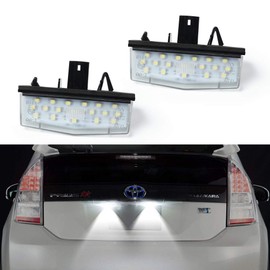 Gempro 2Pcs LED License Plate Light Assembly Replacement For Toyota Prius ZVW30 NHW20 Matrix Lexus Scion, Powered by 18SMD Xenon White LED Lights