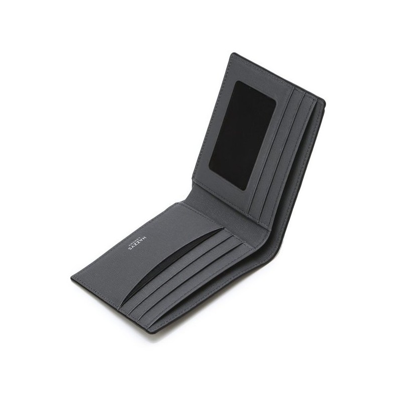 Hazzys (대전신세계)COLOR POINT 블랙 배색포인트 소가죽 슬림 반지갑 HJWA5F330BK (Daejeon