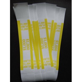 Unbranded/Generic 10 - Yellow $1,000 Cash Money Self-Sealing Straps Currency Bands