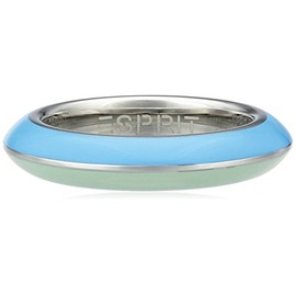 Esprit Ladies’ Ring, Rhodium-Plated Stainless Steel Resin Marin 68 Mix, Stainless Steel