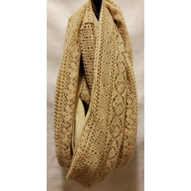 Faded Glory* Double Sided Scarf *Texture Infinity* Mixed LACE SCARF* Bare Beige*