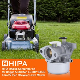 Hipa 6.75 Carburetor For Brigg 6.75HP 190CC Replace 799871 790845 799866 Toro Recycler 22 Carburetor Troy Bilt Craftsman Lawn Mower