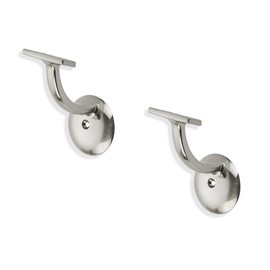 ZAUYX 2 Pack 3 Inch Brushed Satin Nickel Handrail Stair Brackets Stair Heavy Duty Stair Brackets Support Handrail Brackets for Stairways