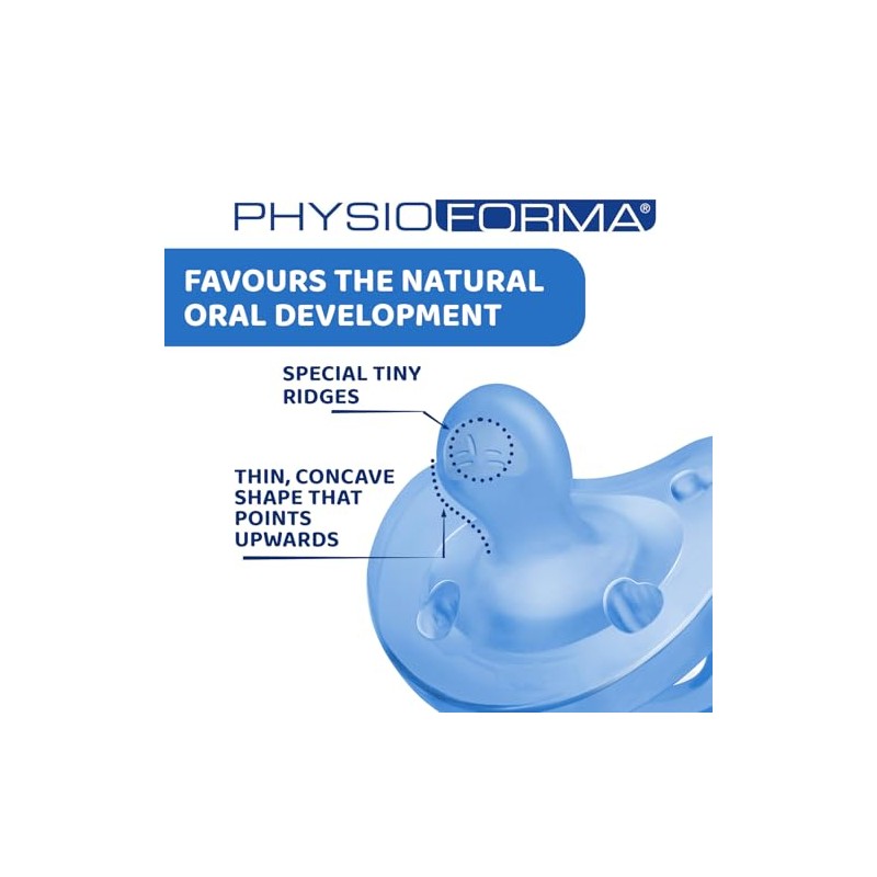 Chicco PhysioForma Chupete de Silicona 6-16 Meses, Azul/Verde, juego de