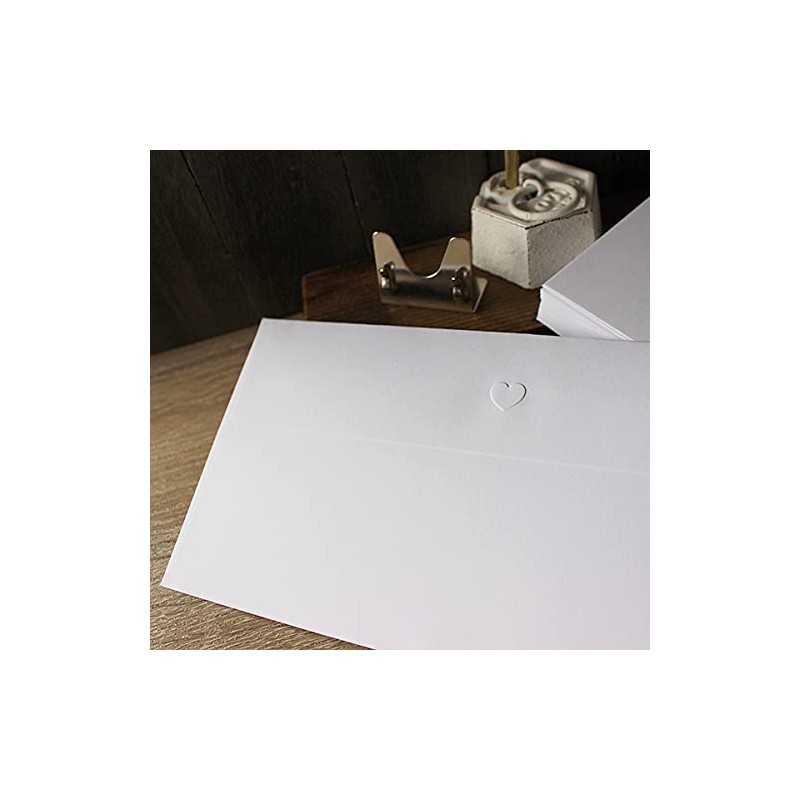 BAY LETTERPRESS 3 Long Envelopes, 30 Pieces, Cute Heart