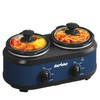 Sunvivi Double Slow Cooker,2 Removable Pots Small Mini Crock Buffet
