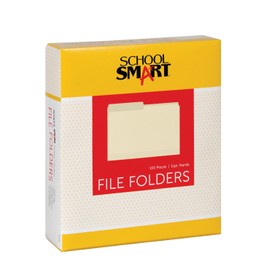School Smart Half Cut Manila File Folders - Letter Size - Box of 100