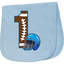 inktastic First Birthday Blue Football Helmet Baby Burp Cloth Light Blue 417b5