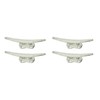 Set of 4 Weathered White Cast Iron Boat Cleat Wall