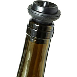 5Pcs Black Wine and Beverage Bottle Stoppers Silicone Sealed Wine Saver Pump Reusable Wine Corks Plug For Gift Bar Saver Stoppers With Strong Suction,Bar and Wine Tools