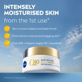 NIVEA Q10 Anti-Wrinkle 60+ Extra Nourishing Day Cream SPF 15 (50ml), Hydrating Day Cream to Reduce Fine Lines and Wrinkles, Nourishing Skincare for Mature Skin