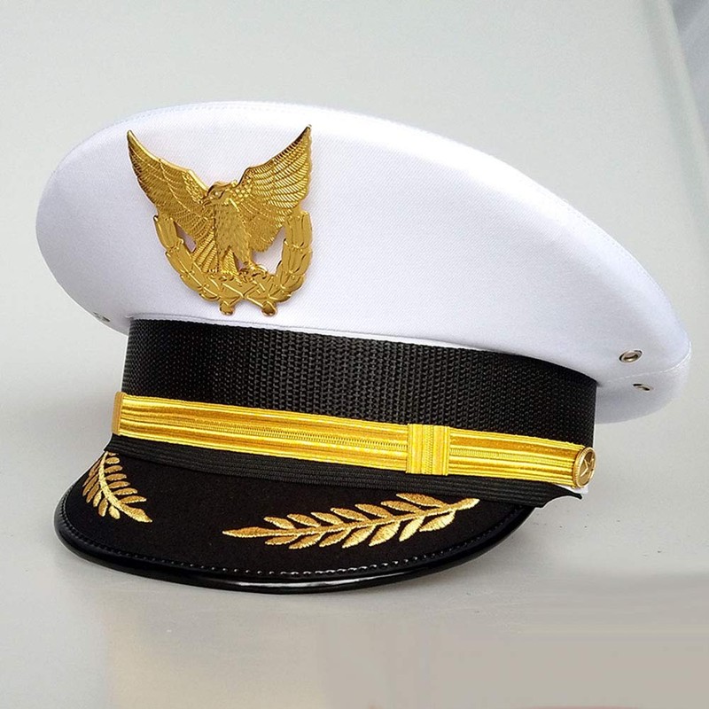 [cnstone] Pilot Hat, Hat, Eagle Badge, Embroidered, Costume Accessory, Kids,
