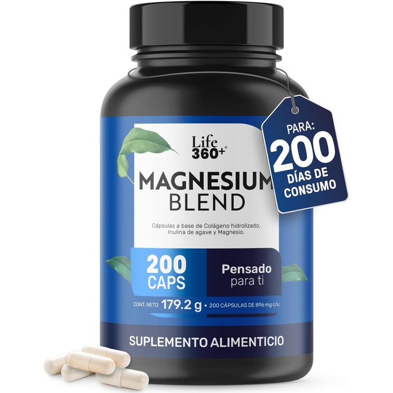 LIFE 360 Magnesium Blend Óxido, Glicinato, Gluconato y Citrato 400