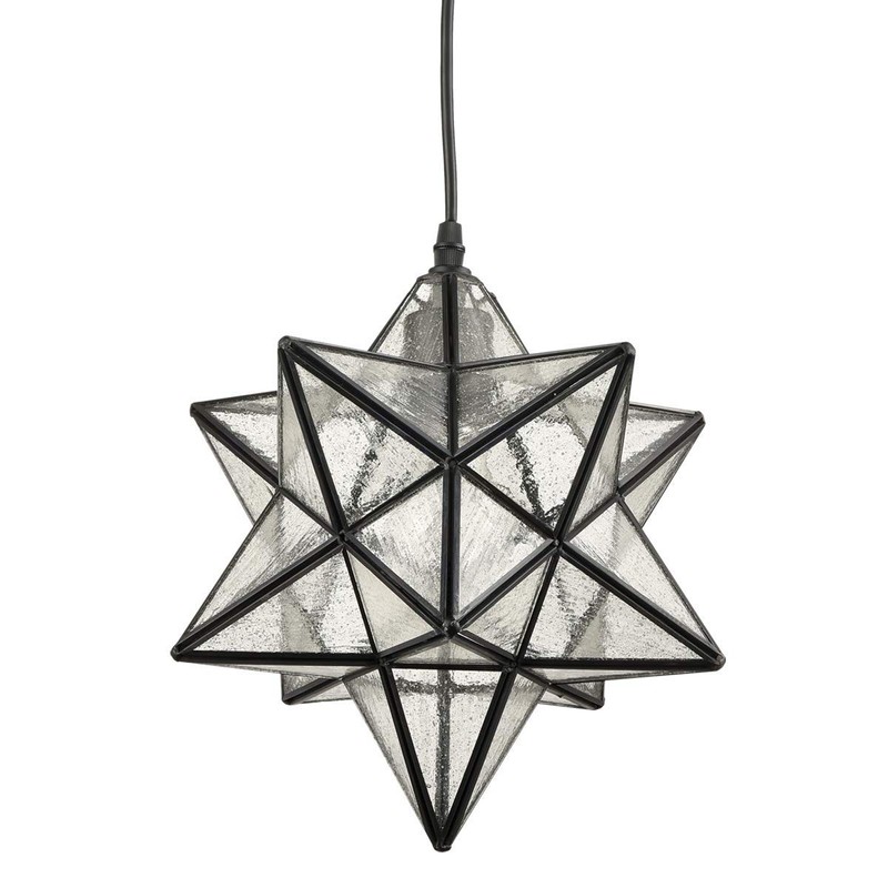 DANSEER Seeded Glass Shade Industrial Moravian Star Light Pendant Lighting