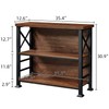 HOMBAZAAR 3-Tier Small Bookshelf, 35.4 Inch Short Book Shelf with