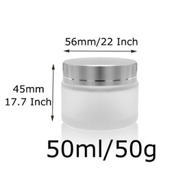 XNJIHWA Pack of 2 50 ml Cream Containers Empty Cosmetic Containers with Liner and Silver Screw Cap for Cosmetics Creams Lotions Essential Oils