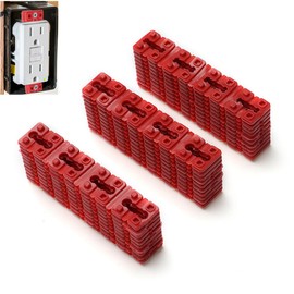 84 Pcs Plastic Switch Receptacle Spacers, Non-Conductive Electrical Outlet Spacers,Gaskets for switches and receptacles, Outlet gaskets for Electrical Boxes (red)