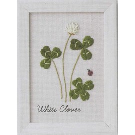 LECIEN 0000542004 Embroidery Kit, Kazuko Aoki 12 Months Plant Book, White Clover, Approx. 5.3 x 3.9 inches (13.6 x 10 cm)