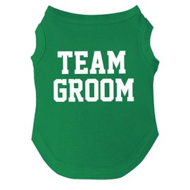 Team Groom Dog Tee Shirt | Sleeveless | Wedding Photo Prop | Bridal Shower | Engagement Announcement (Green, 3X-Large 173)