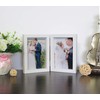 Smiling Art Double Wooden Photo Frame for 2 Photos, Folding