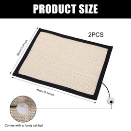 Cat Scratching Mat: Pack of 2 Scratching Boards Cat Sisal Cat Scratching Mat, Scratch Protection Sofa Cat Scratching Boards, Scratching Mat Cat Wall, Scratching Board Cat for Protects Carpets, Wall,