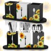 Lineshading 4 Pcs Silverware Caddy Sunflower Kitchen Decor Sunflower Silverware