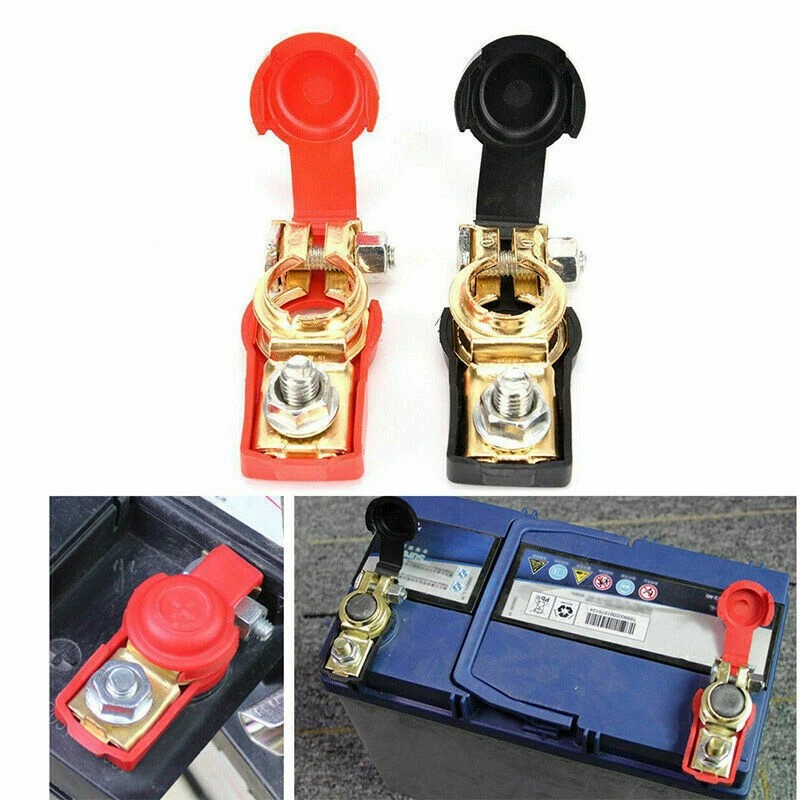 AQJ Pair Car Battery Terminal Connectors Universal Positive Negative Wire
