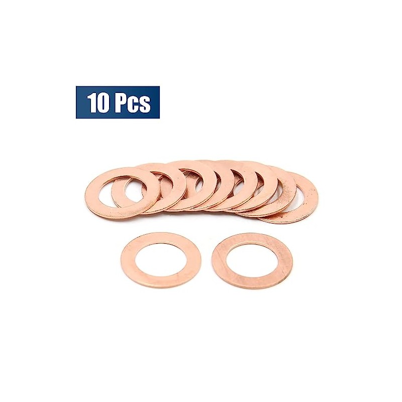 10pcs Copper Crush Washers Car Flat Sealing Plate Gaskets Rings