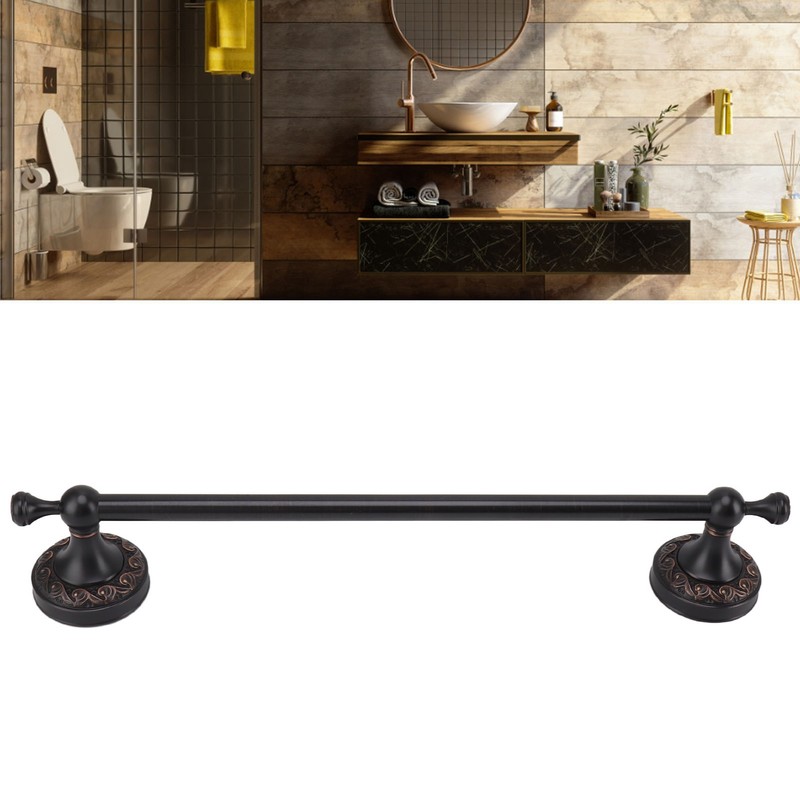 Towel Bar Copper Retro Space Saving 40CM Multifunctional Tilt Proof