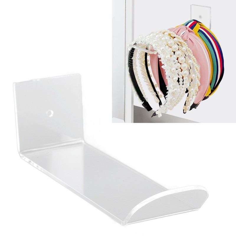 6pcs Acrylic Headband Holder Wall Clear Hanging Headband Organizer Storage