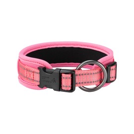 EXCELLENT ELITE SPANKER Classic Dog Collar PU Material Pet Collar with Buckle Adjustable for Small Medium Large Dogs Walking Training Black Red Blue(Pink-XL)