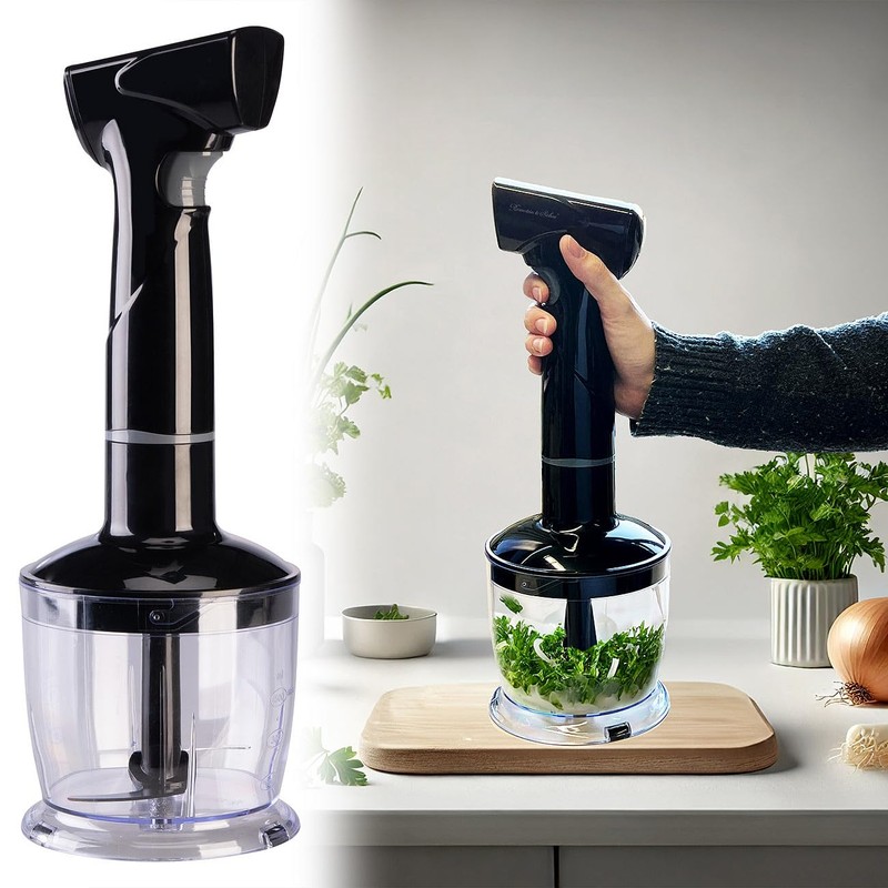 Rosenstein & Söhne Hand Blender, Stainless Steel Cordless Stick Blender