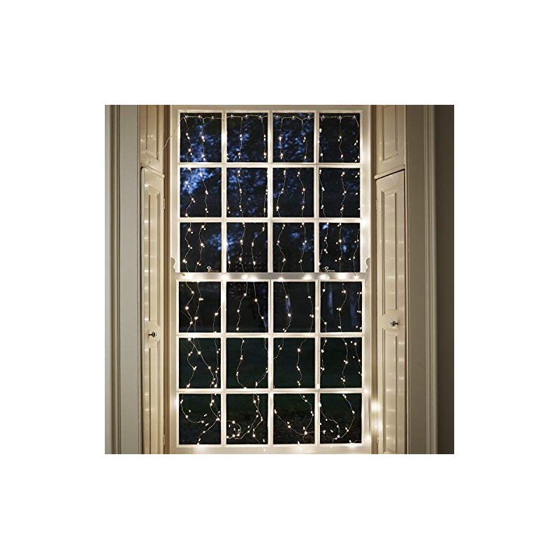 Lights4fun 200 Micro LED Light Curtain Warm White 2 m