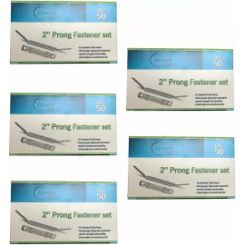 Olympx 2 Inch Capacity Prong Paper Fastener Set,2.75 Inch Base,Pack of 5 Boxes (50/box)