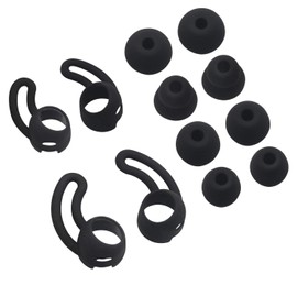 Zotech Replacement Earpads Eartips Earbuds Ear Hooks for Beats Flex Urbeats BeatsX Beats Tour. Soft Wing Tips 2 Size 2 Pairs & Ear Tips 4 Size 4 Pairs (Black)