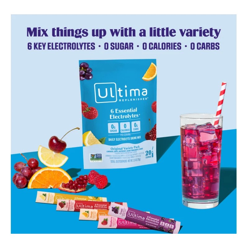 Ultima Replenisher Daily Electrolyte Powder – 20 Hydration Packs, Vegan
