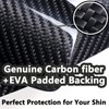 Carbon Fiber Soccer Shin Guards,with Carry Case,Sleeves,Genuine Carbon,Large Cushioned,Professional Slip