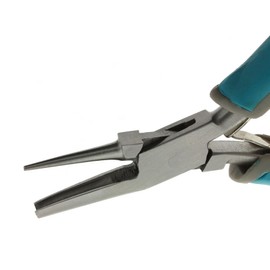 The Beadsmith Simply Modern Half Round Nose/Half Concave Pliers, 4.5 Inches (114mm) With Polished Steel Head, PVC Grip Handles and Double-leaf Springs, Tool For Jewelry Making