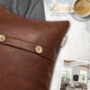 BRAWARM Leather Throw Pillow Covers 12 X 20 Inches, Dark