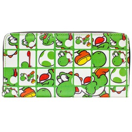 Dino World Yoshi Let's Go Little Mario! Dinosaur Egg Purse Clutch Coin Pocket & Card Holder, Green