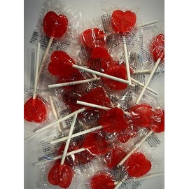 Red love heart lolly's x 25