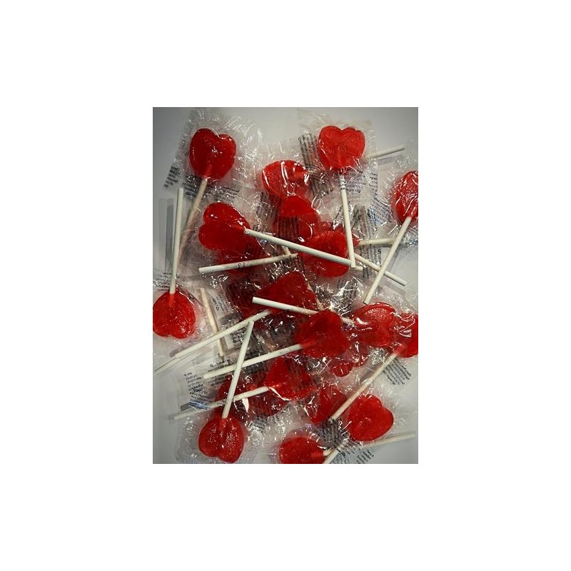 Red love heart lolly's x 25