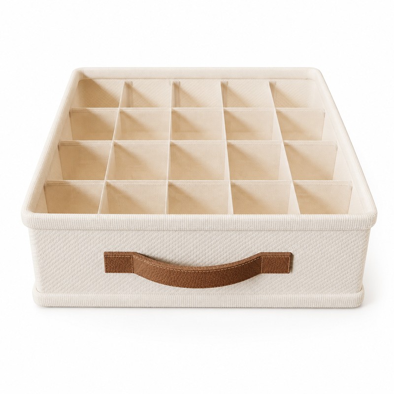 Closet Storage Box with Dividers for Underwear and Socks -