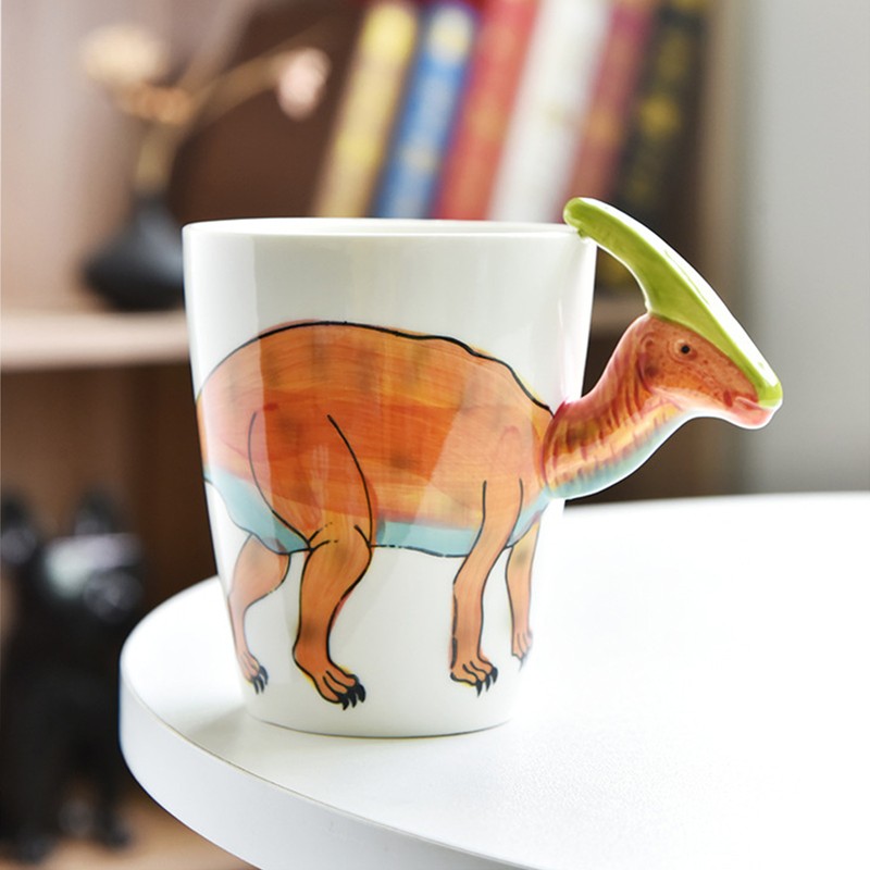 400ml Dinosaur Shaped Mug Cute Animal Ceramic Mug Office Mug