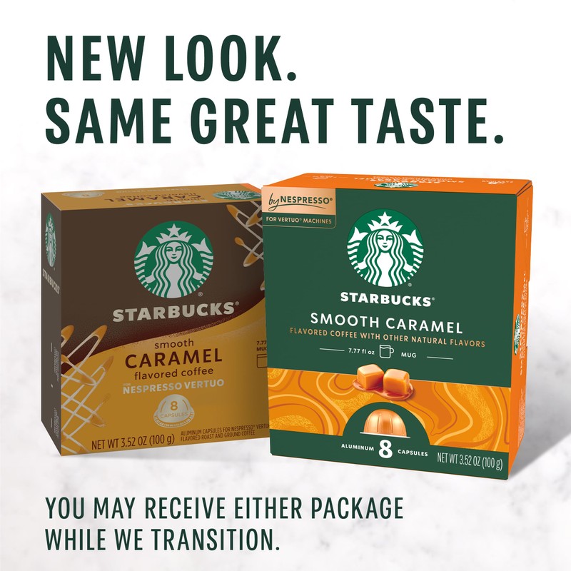 Starbucks by Nespresso Vertuo,Caramel Flavored Coffee, 32-count Coffee Pods, Brews