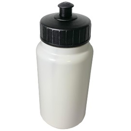 Inglasco Sher-Wood, White 700ml Stubby Sports Water Bottle, with Black Short Pull Top Lid, 543AN000096
